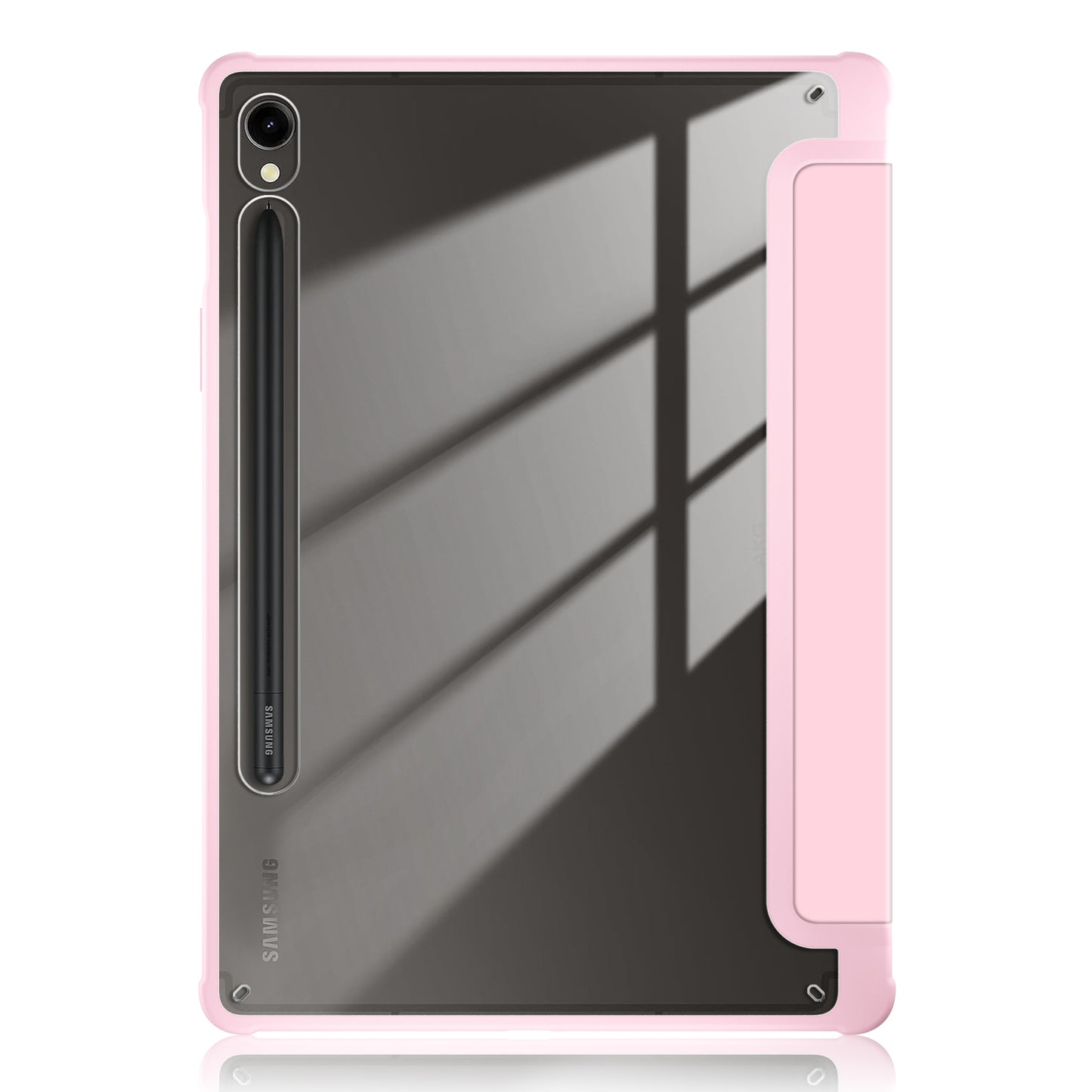 Protective Case for Samsung Galaxy Tab S9 (SM-X710 / SM-X716B / SM-X718U) PU+TPU+Acrylic Tri-fold Stand Tablet Cover with Pen Slot