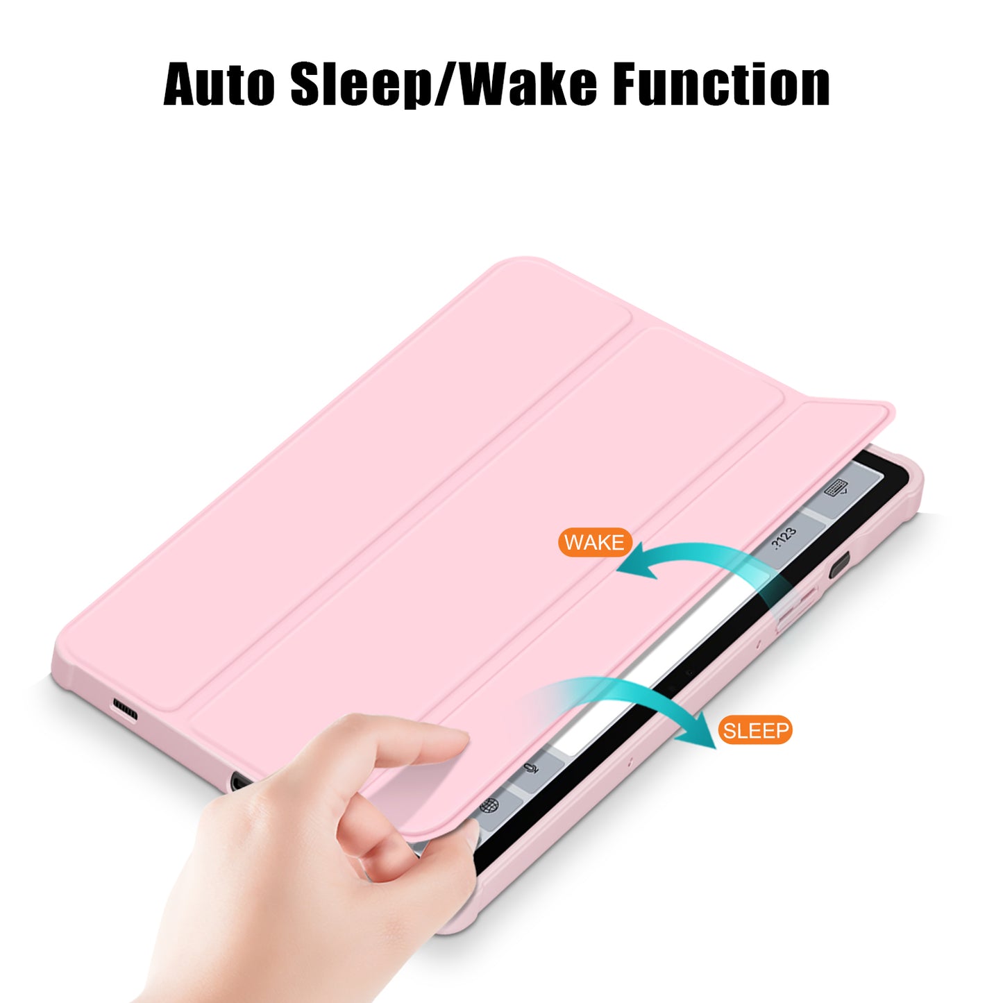 Protective Case for Samsung Galaxy Tab S9 (SM-X710 / SM-X716B / SM-X718U) PU+TPU+Acrylic Tri-fold Stand Tablet Cover with Pen Slot