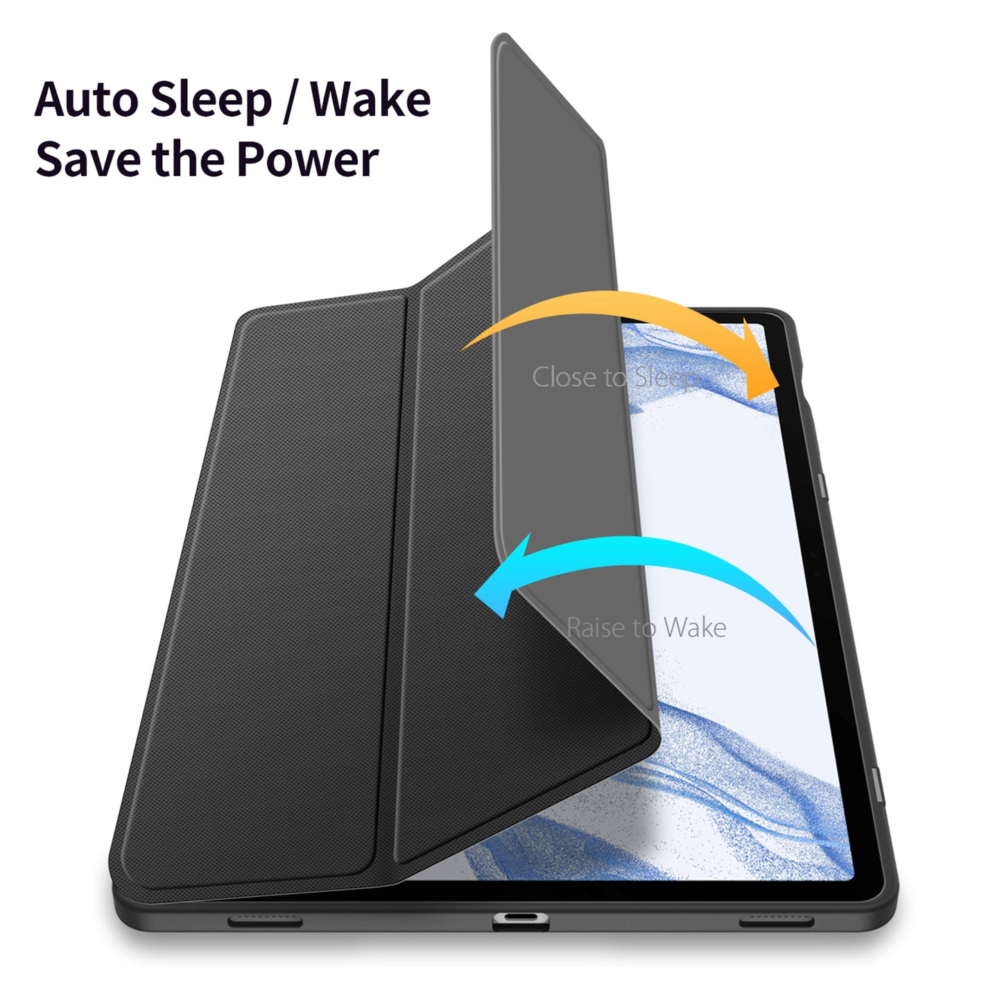 DUX DUCIS TOBY Series For Samsung Galaxy Tab S9 FE+ Tablet Leather Case Tri-fold Stand Cover with Pen Slot