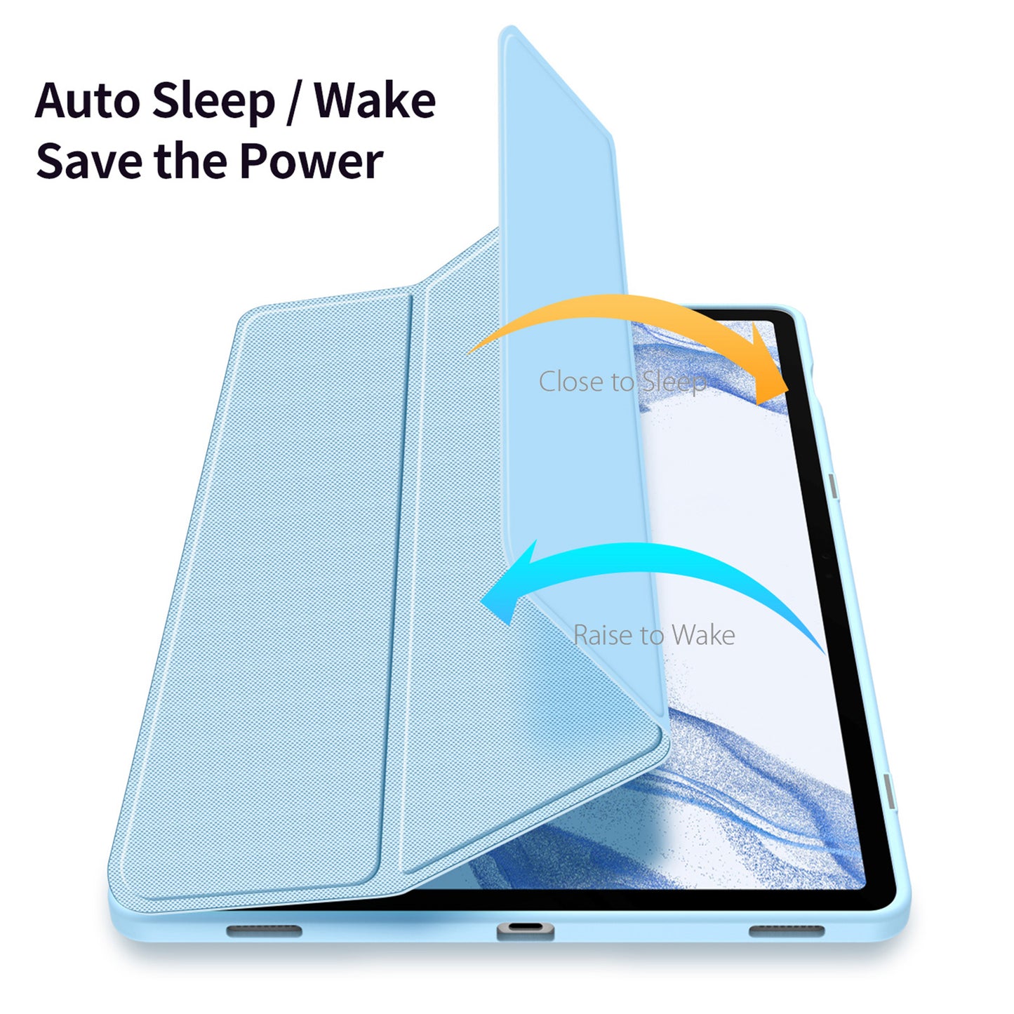 DUX DUCIS TOBY Series For Samsung Galaxy Tab S9 FE+ Tablet Leather Case Tri-fold Stand Cover with Pen Slot