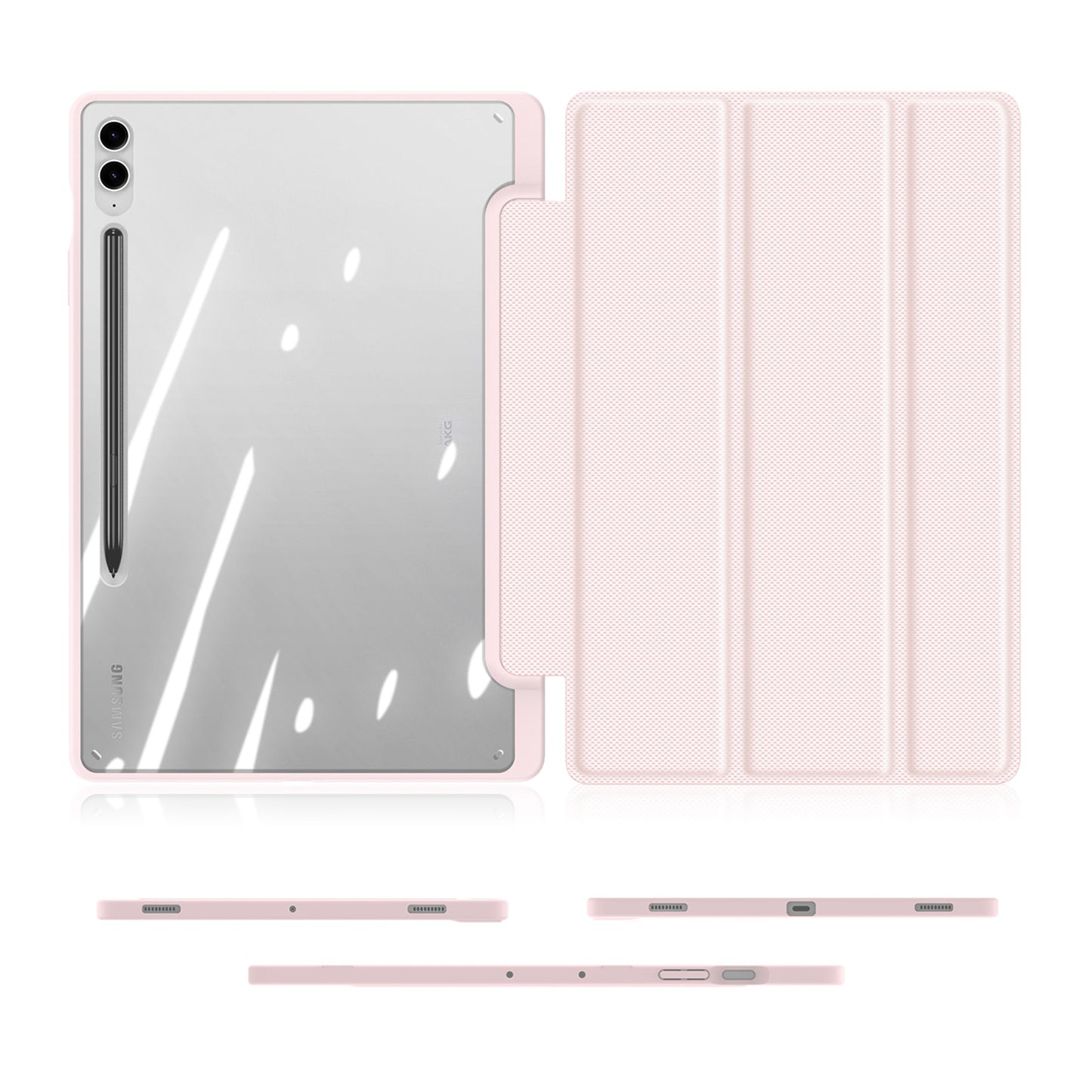 DUX DUCIS TOBY Series For Samsung Galaxy Tab S9 FE+ Tablet Leather Case Tri-fold Stand Cover with Pen Slot