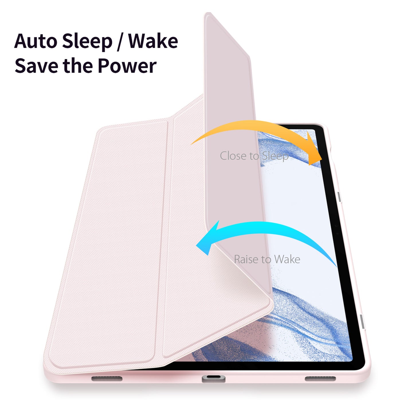 DUX DUCIS TOBY Series For Samsung Galaxy Tab S9 FE+ Tablet Leather Case Tri-fold Stand Cover with Pen Slot