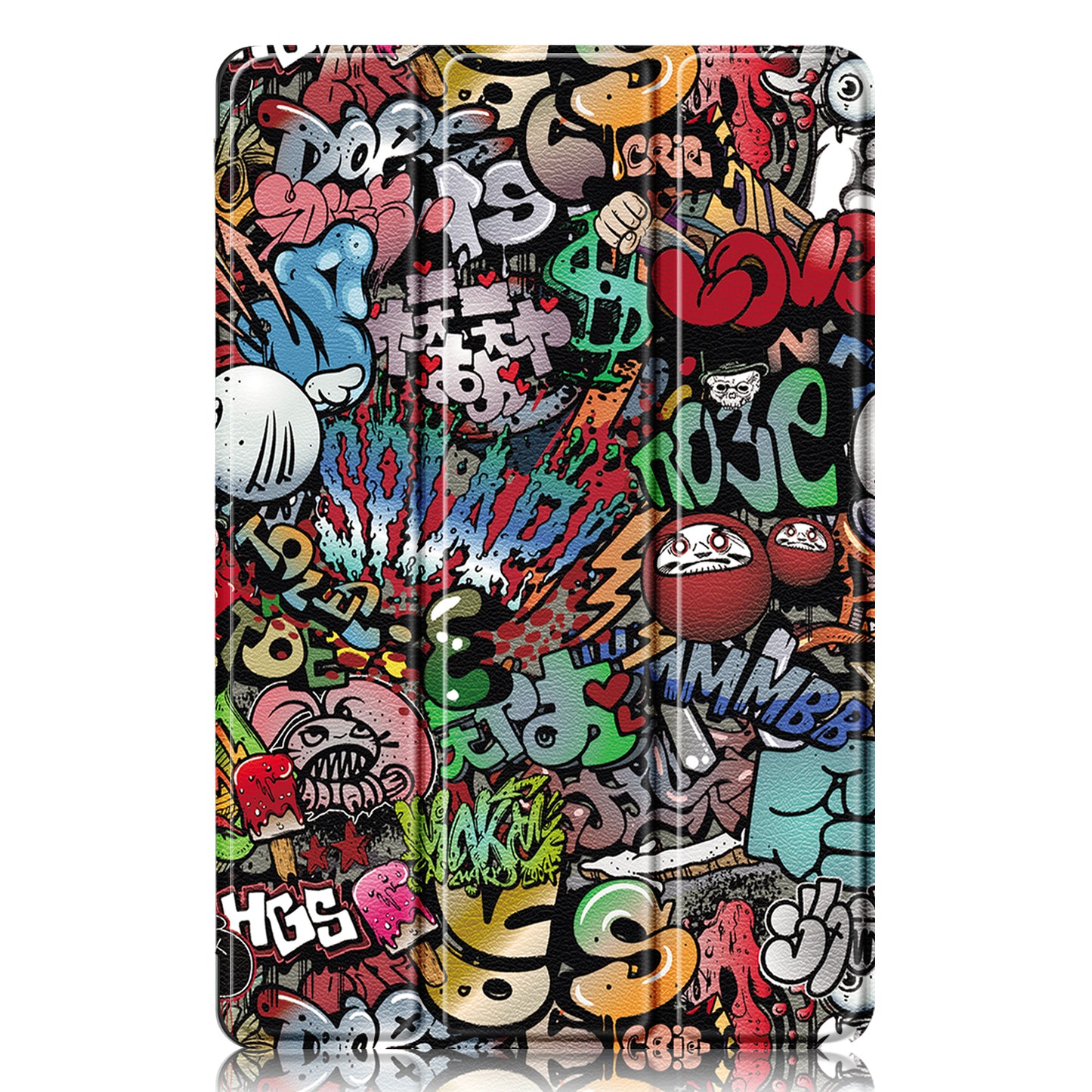 For Lenovo Lenovo Tab P12 TB371FC Pattern Printing Tri-fold Stand Tablet Cover PU Leather +TPU Tablet Case