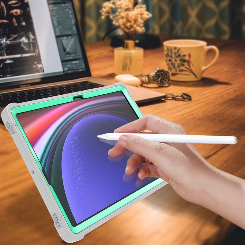 Kickstand Case for Samsung Galaxy Tab S9+ , Shockproof Silicone + PC Tablet Cover