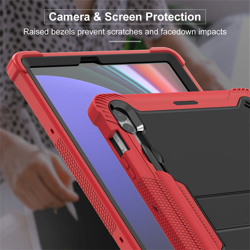 Kickstand Case for Samsung Galaxy Tab S9+ , Shockproof Silicone + PC Tablet Cover