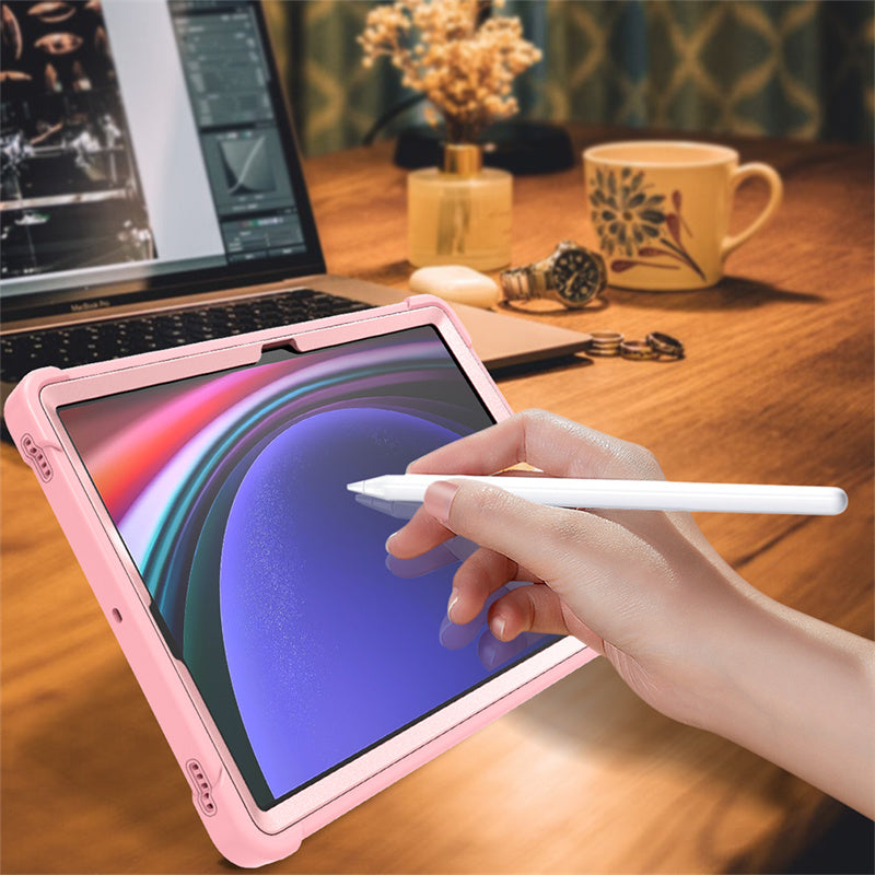 Kickstand Case for Samsung Galaxy Tab S9+ , Shockproof Silicone + PC Tablet Cover