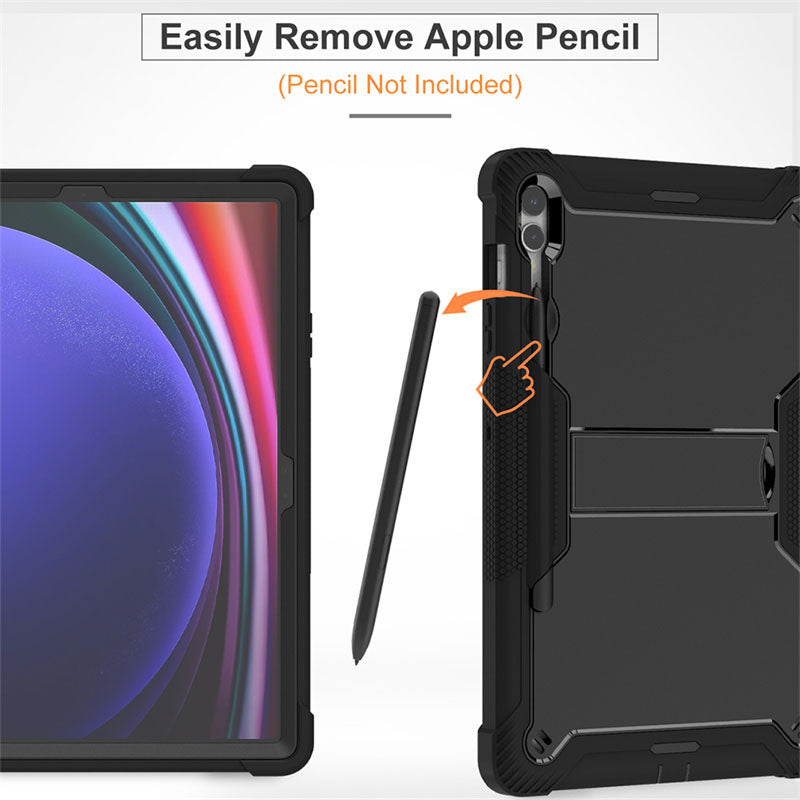 Kickstand Case for Samsung Galaxy Tab S9+ , Shockproof Silicone + PC Tablet Cover