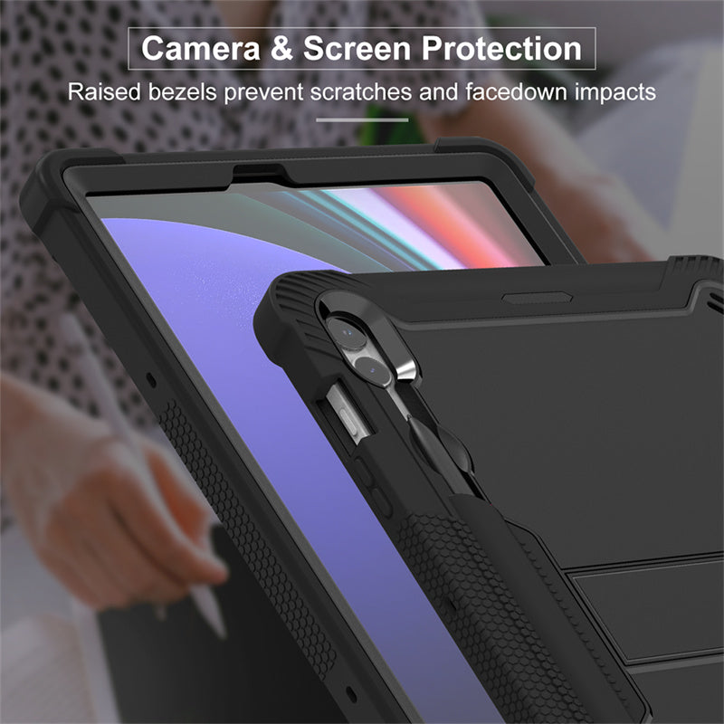 Kickstand Case for Samsung Galaxy Tab S9+ , Shockproof Silicone + PC Tablet Cover