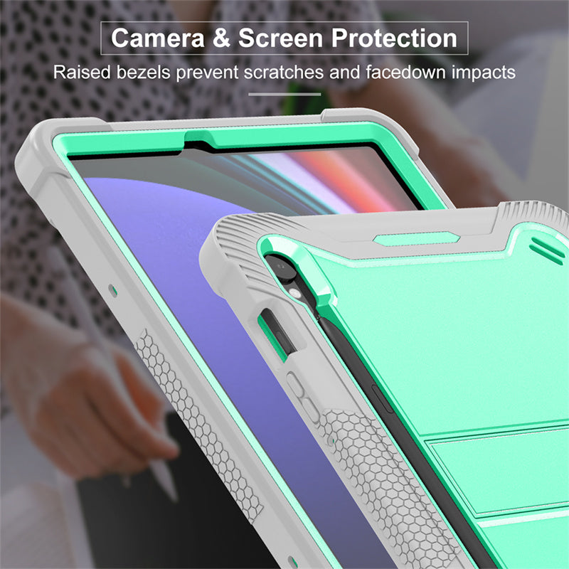 Kickstand Case for Samsung Galaxy Tab S9 , Fall Protection Silicone + PC Tablet Cover