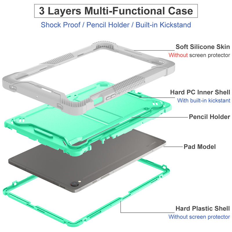 Kickstand Case for Samsung Galaxy Tab S9 , Fall Protection Silicone + PC Tablet Cover