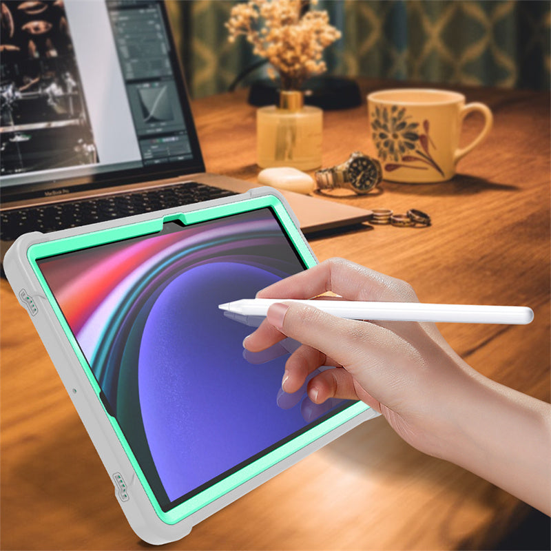Kickstand Case for Samsung Galaxy Tab S9 , Fall Protection Silicone + PC Tablet Cover