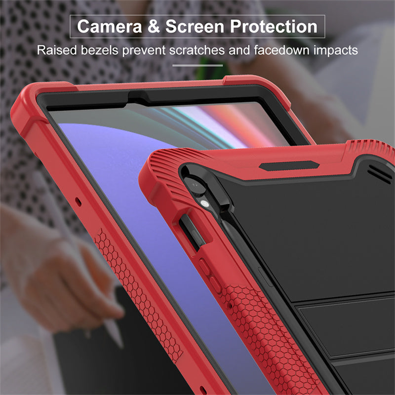Kickstand Case for Samsung Galaxy Tab S9 , Fall Protection Silicone + PC Tablet Cover