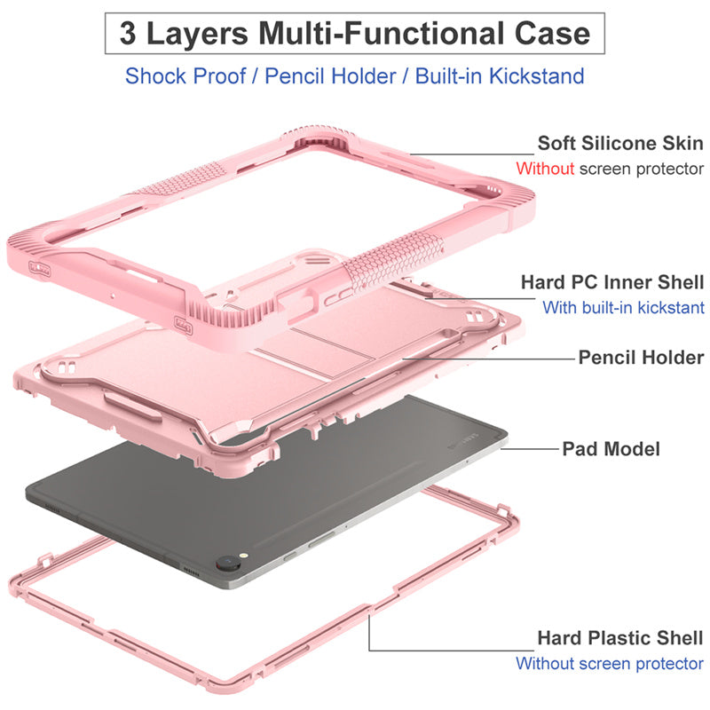 Kickstand Case for Samsung Galaxy Tab S9 , Fall Protection Silicone + PC Tablet Cover