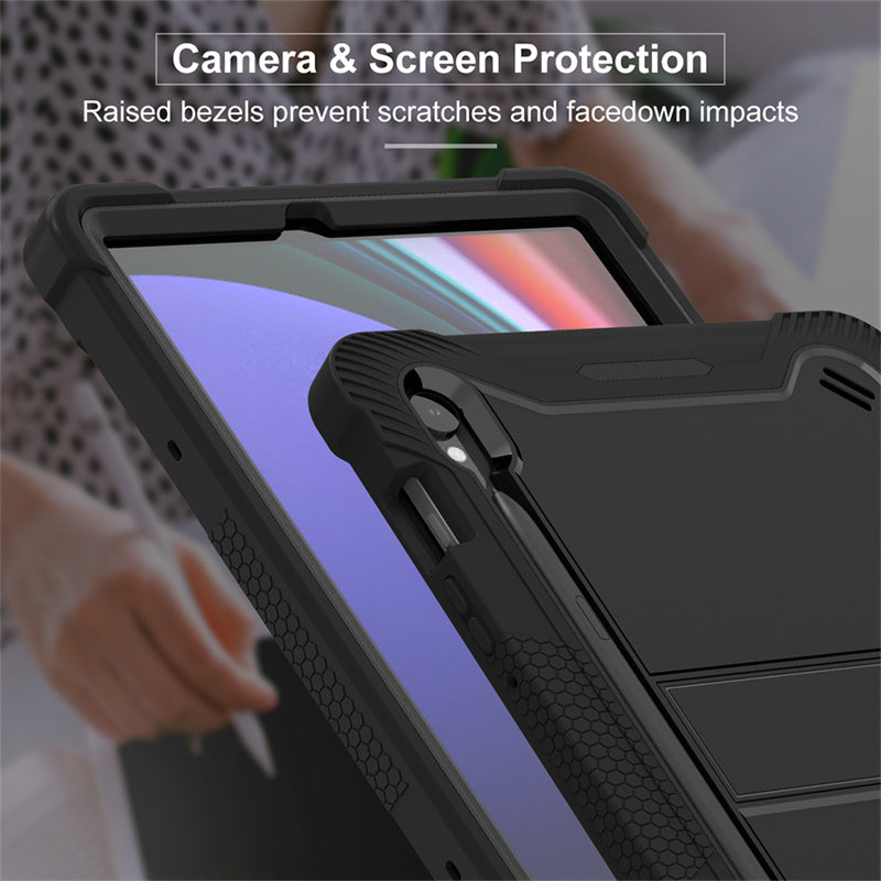 Kickstand Case for Samsung Galaxy Tab S9 , Fall Protection Silicone + PC Tablet Cover