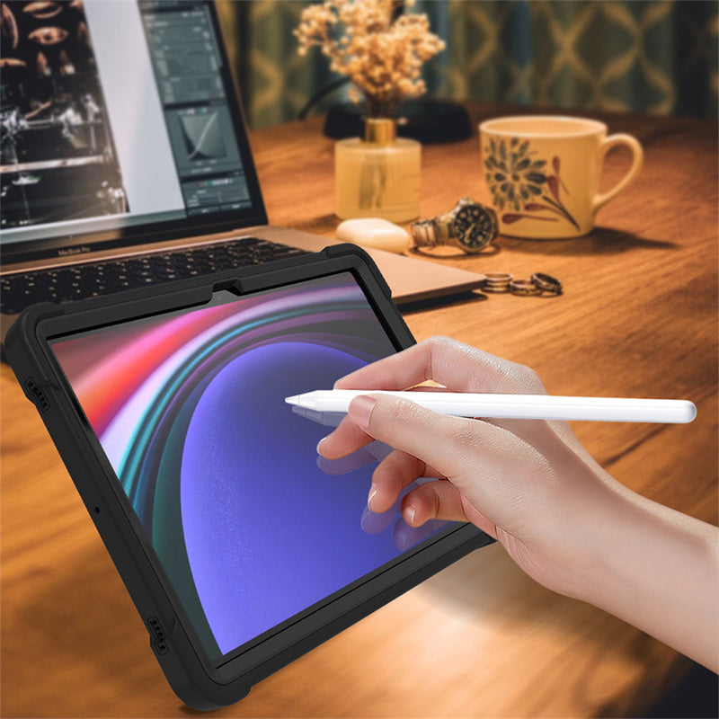 Kickstand Case for Samsung Galaxy Tab S9 , Fall Protection Silicone + PC Tablet Cover