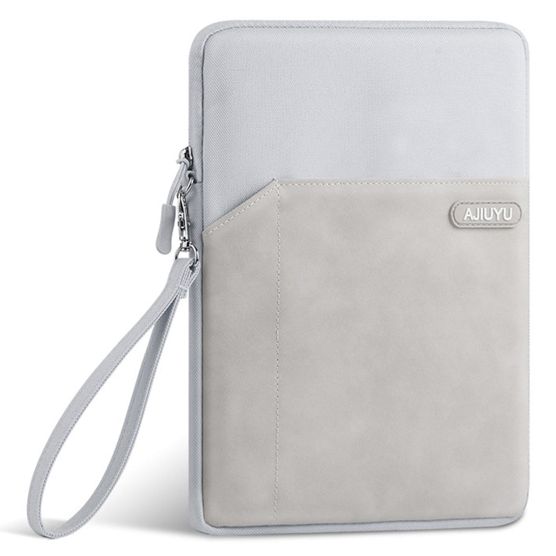 AJIUYU Laptop Protective Sleeve PU Leather + Cloth Tablet Carrying Bag with Hand Strap