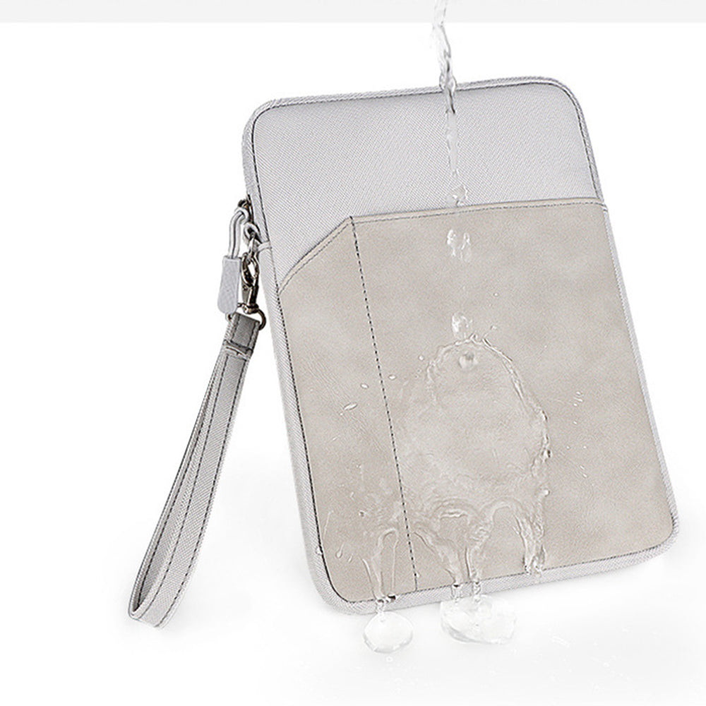 AJIUYU Laptop Protective Sleeve PU Leather + Cloth Tablet Carrying Bag with Hand Strap
