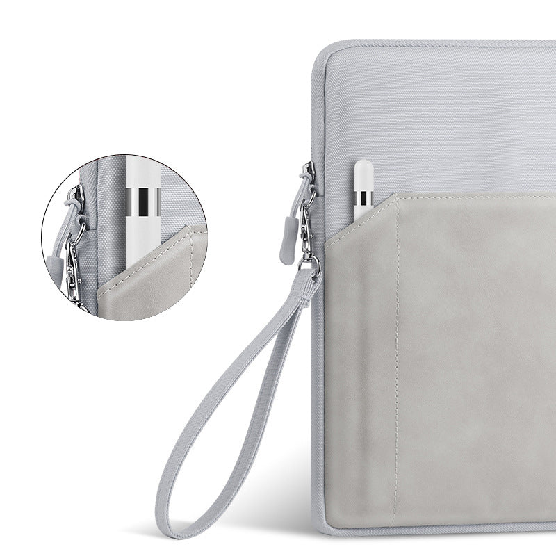 AJIUYU Laptop Protective Sleeve PU Leather + Cloth Tablet Carrying Bag with Hand Strap