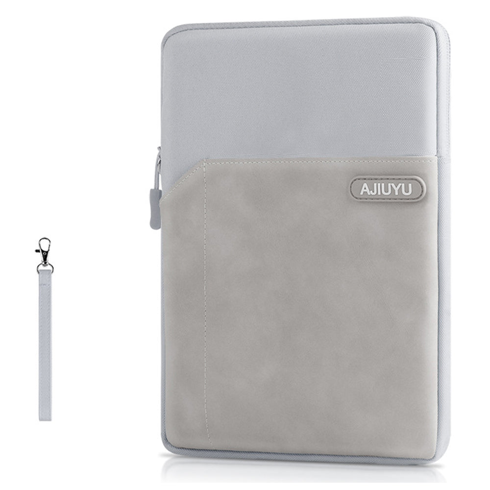 AJIUYU Laptop Protective Sleeve PU Leather + Cloth Tablet Carrying Bag with Hand Strap