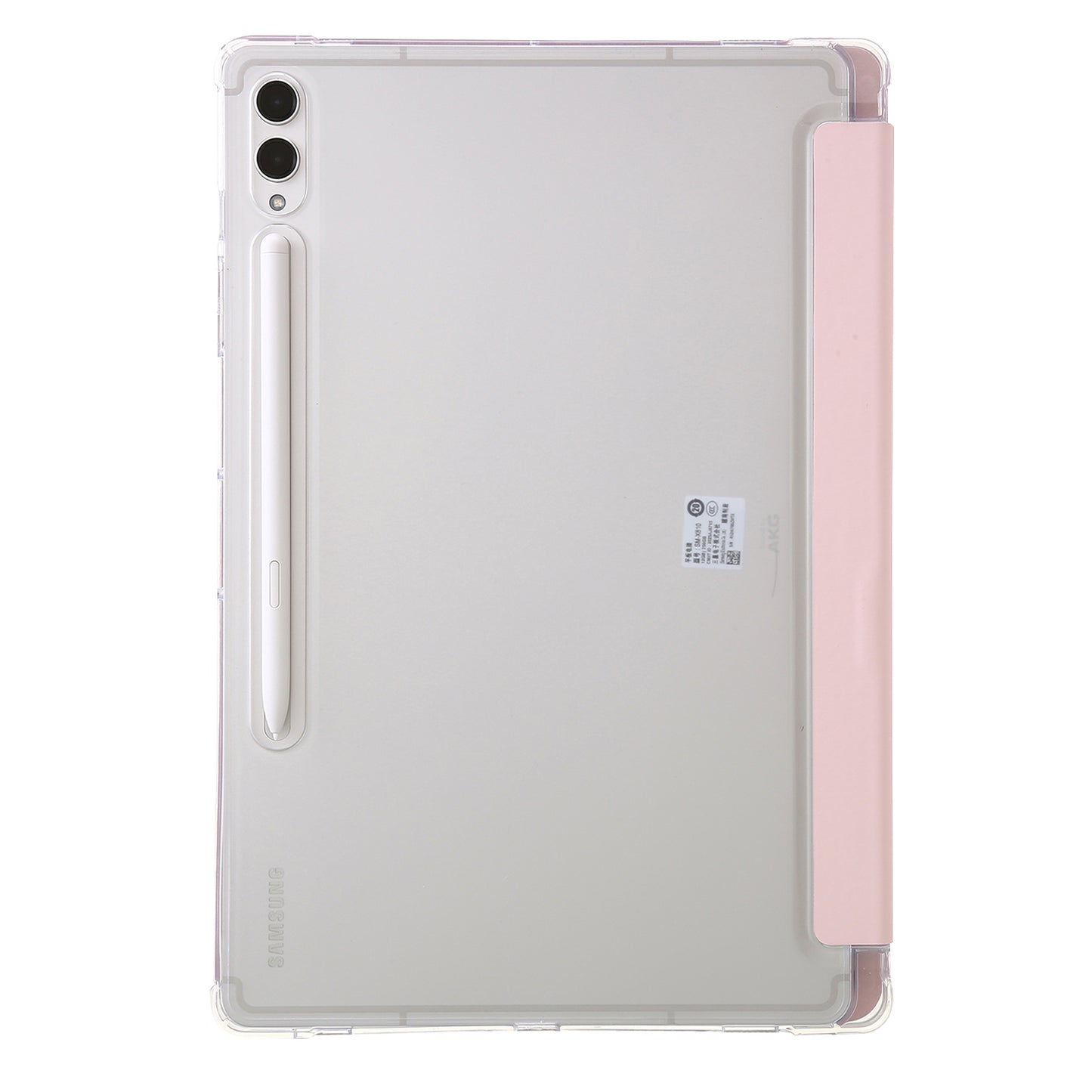 For Samsung Galaxy Tab S9+ Origami Tri-fold Stand Cover PU Leather+Acrylic+TPU Auto Wake / Sleep Tablet Case