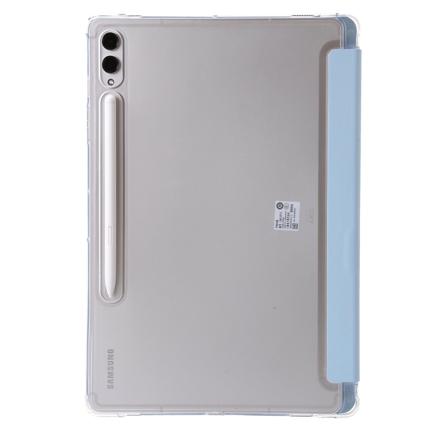 For Samsung Galaxy Tab S9+ Origami Tri-fold Stand Cover PU Leather+Acrylic+TPU Auto Wake / Sleep Tablet Case