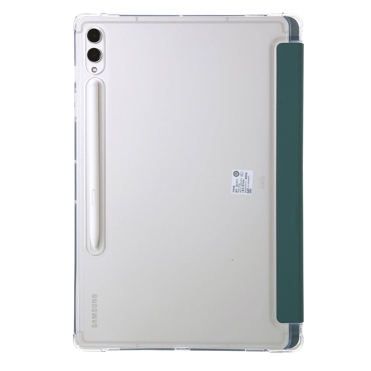 For Samsung Galaxy Tab S9+ Origami Tri-fold Stand Cover PU Leather+Acrylic+TPU Auto Wake / Sleep Tablet Case