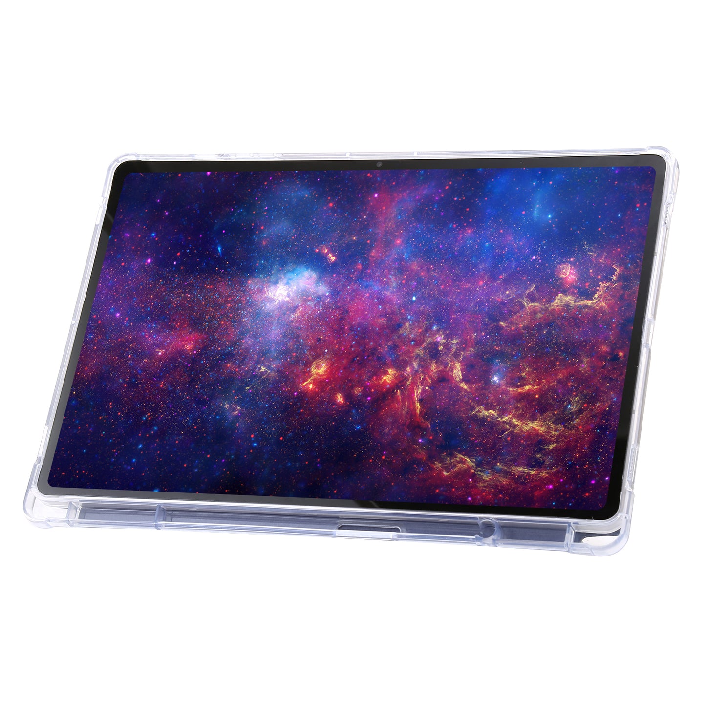 For Samsung Galaxy Tab S9+ Origami Tri-fold Stand Cover PU Leather+Acrylic+TPU Auto Wake / Sleep Tablet Case