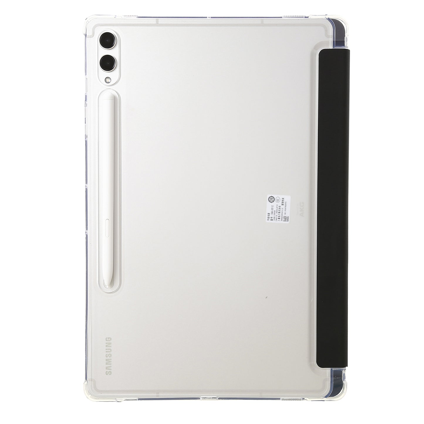 For Samsung Galaxy Tab S9+ Origami Tri-fold Stand Cover PU Leather+Acrylic+TPU Auto Wake / Sleep Tablet Case