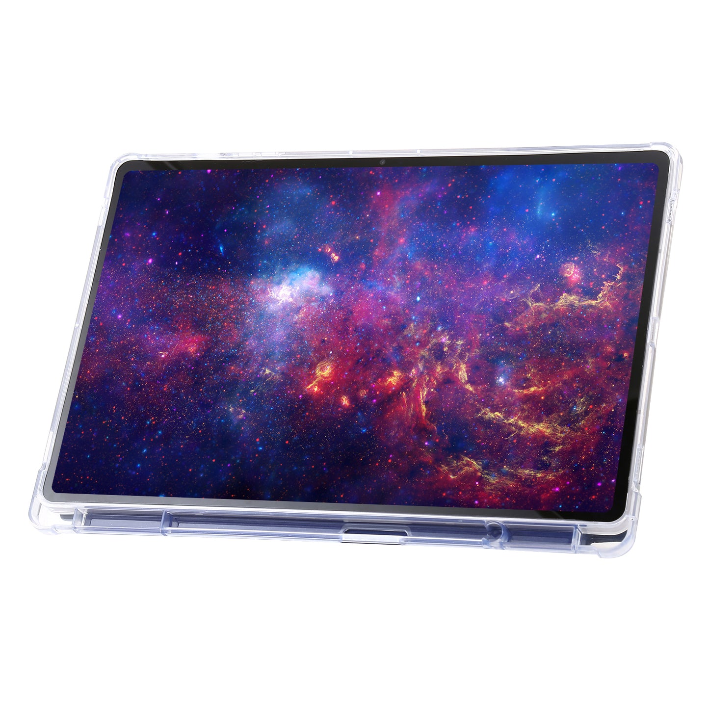 For Samsung Galaxy Tab S9+ Origami Tri-fold Stand Cover PU Leather+Acrylic+TPU Auto Wake / Sleep Tablet Case