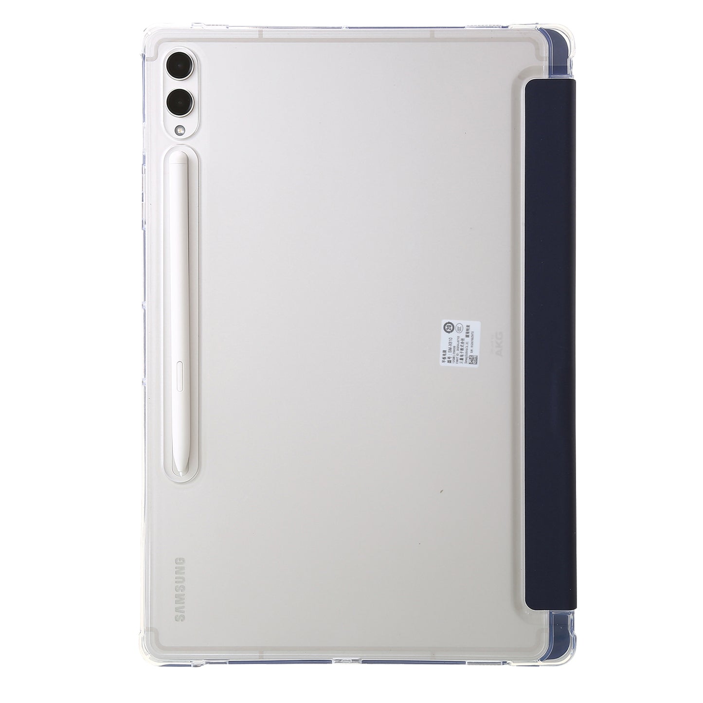 For Samsung Galaxy Tab S9+ Origami Tri-fold Stand Cover PU Leather+Acrylic+TPU Auto Wake / Sleep Tablet Case