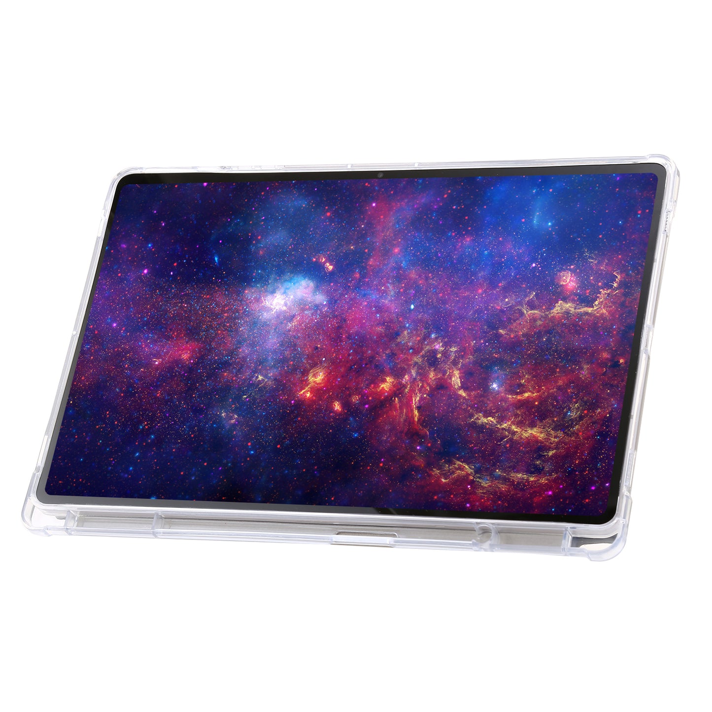 For Samsung Galaxy Tab S9+ Origami Tri-fold Stand Cover PU Leather+Acrylic+TPU Auto Wake / Sleep Tablet Case