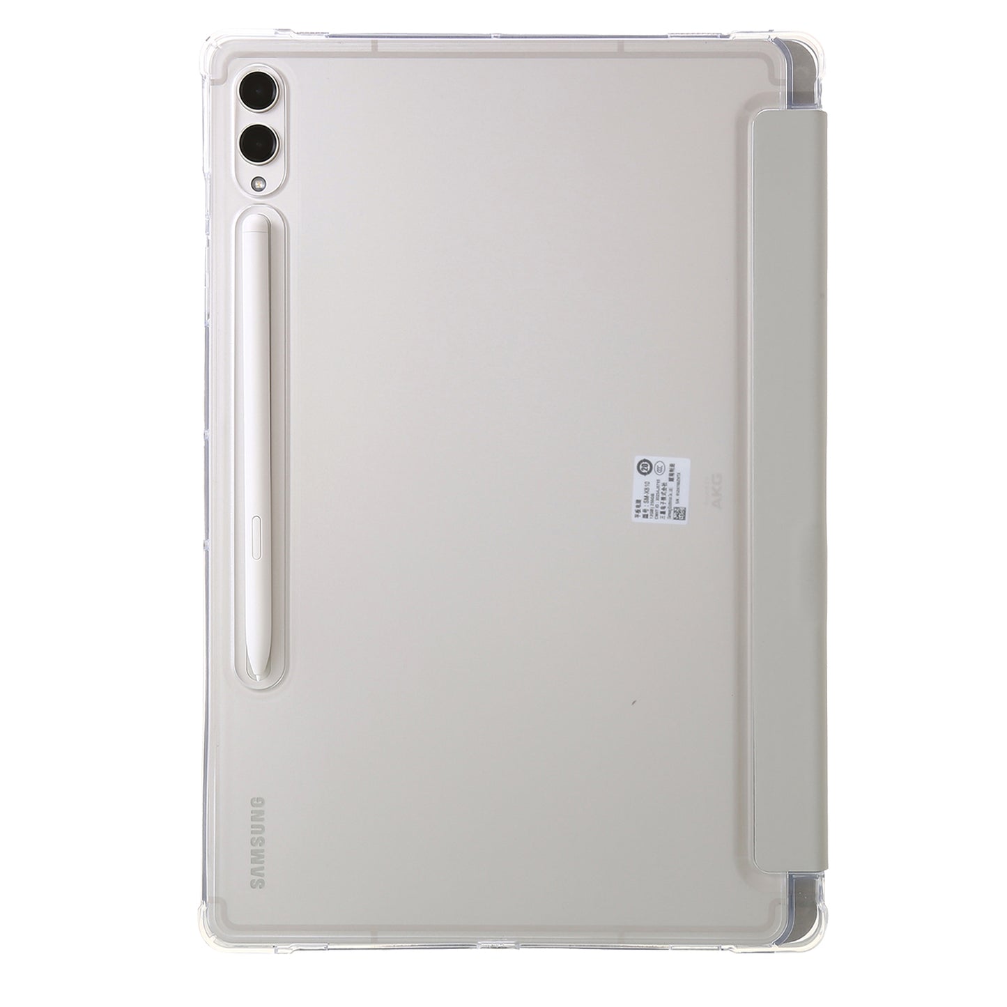 For Samsung Galaxy Tab S9+ Origami Tri-fold Stand Cover PU Leather+Acrylic+TPU Auto Wake / Sleep Tablet Case