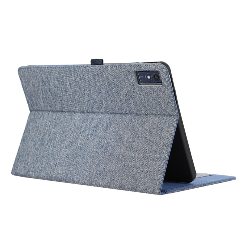 For Lenovo Tab M10 5G PU Leather Stand Cover Cloth Texture Anti-Scratch Tablet Case with Card Holder