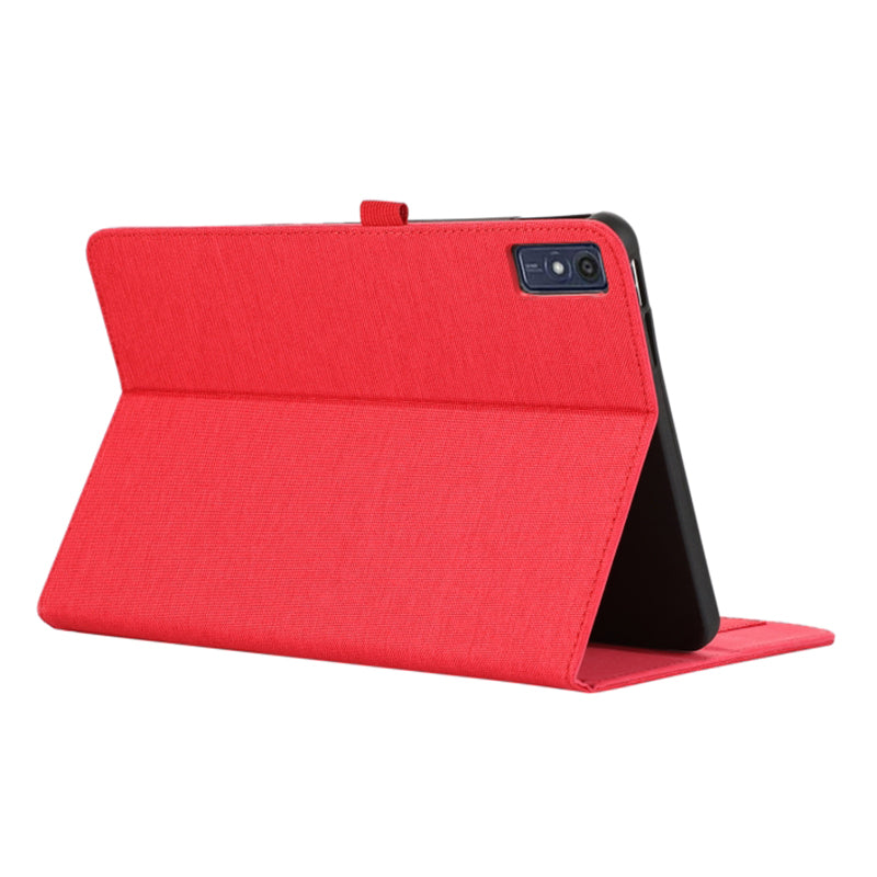 For Lenovo Tab M10 5G PU Leather Stand Cover Cloth Texture Anti-Scratch Tablet Case with Card Holder