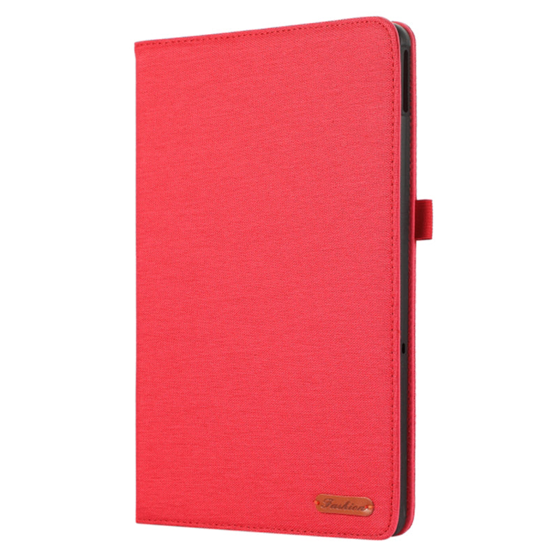 For Lenovo Tab M10 5G PU Leather Stand Cover Cloth Texture Anti-Scratch Tablet Case with Card Holder