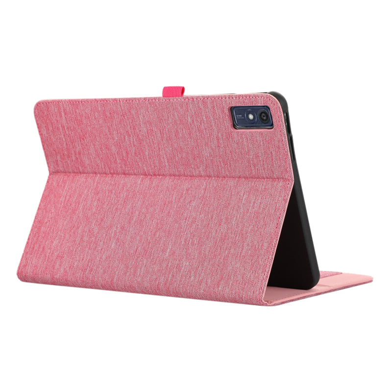 For Lenovo Tab M10 5G PU Leather Stand Cover Cloth Texture Anti-Scratch Tablet Case with Card Holder