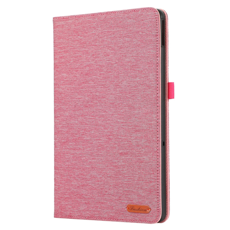 For Lenovo Tab M10 5G PU Leather Stand Cover Cloth Texture Anti-Scratch Tablet Case with Card Holder