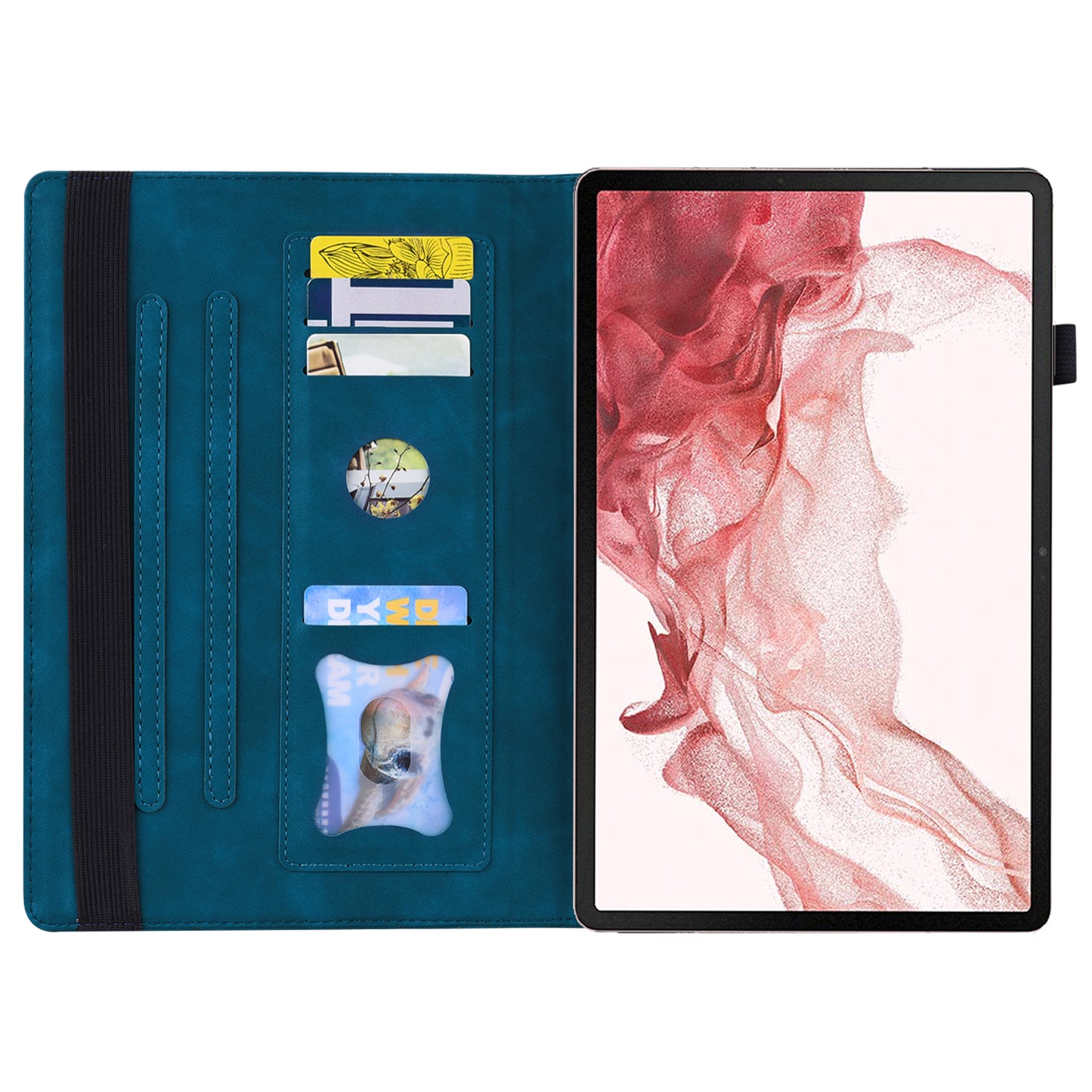 For Samsung Galaxy Tab S9+ Wallet Tablet Case Business PU Leather Stand Pencil Holder Loop Stand Cover