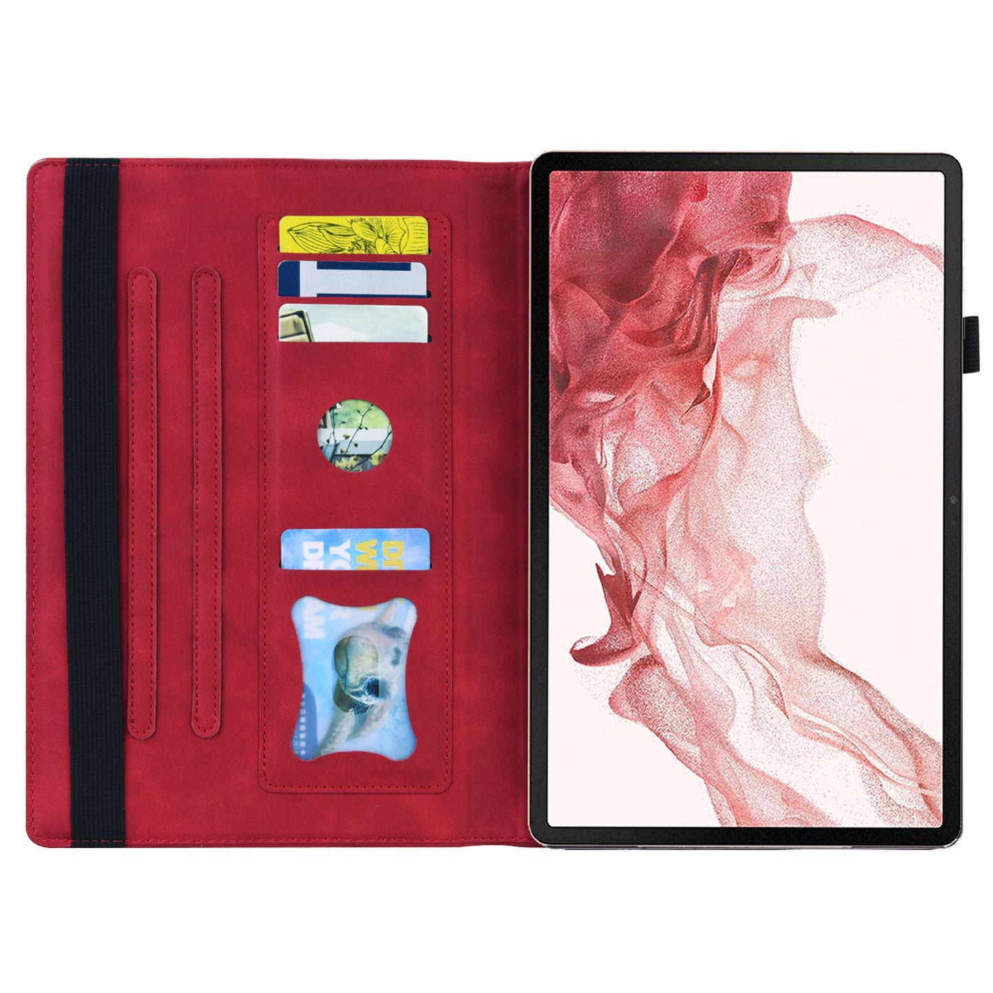 For Samsung Galaxy Tab S9+ Wallet Tablet Case Business PU Leather Stand Pencil Holder Loop Stand Cover