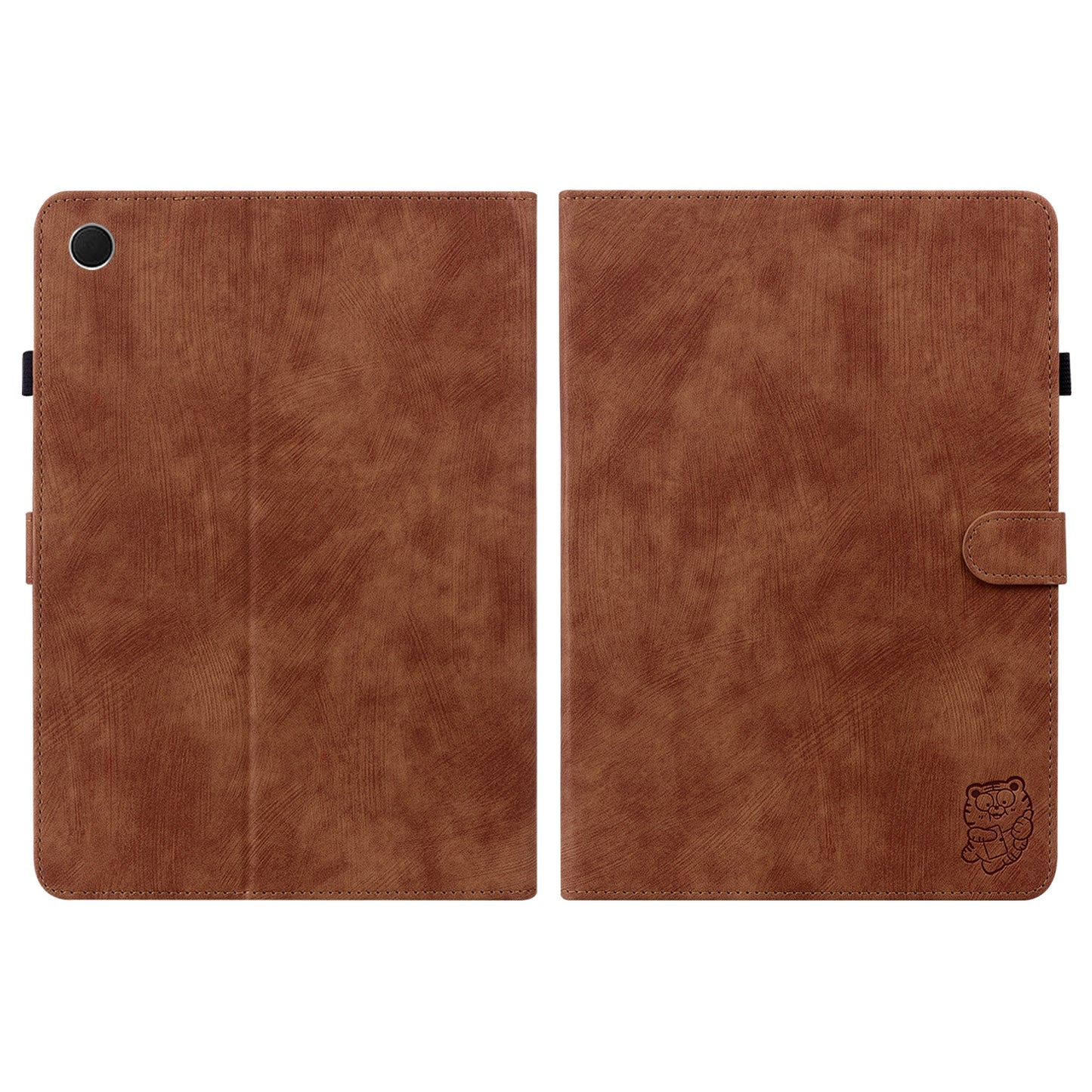 For Samsung Galaxy Tab A9+ Cute Tiger Imprinted Tablet Case PU Leather Card Holder Stand Cover
