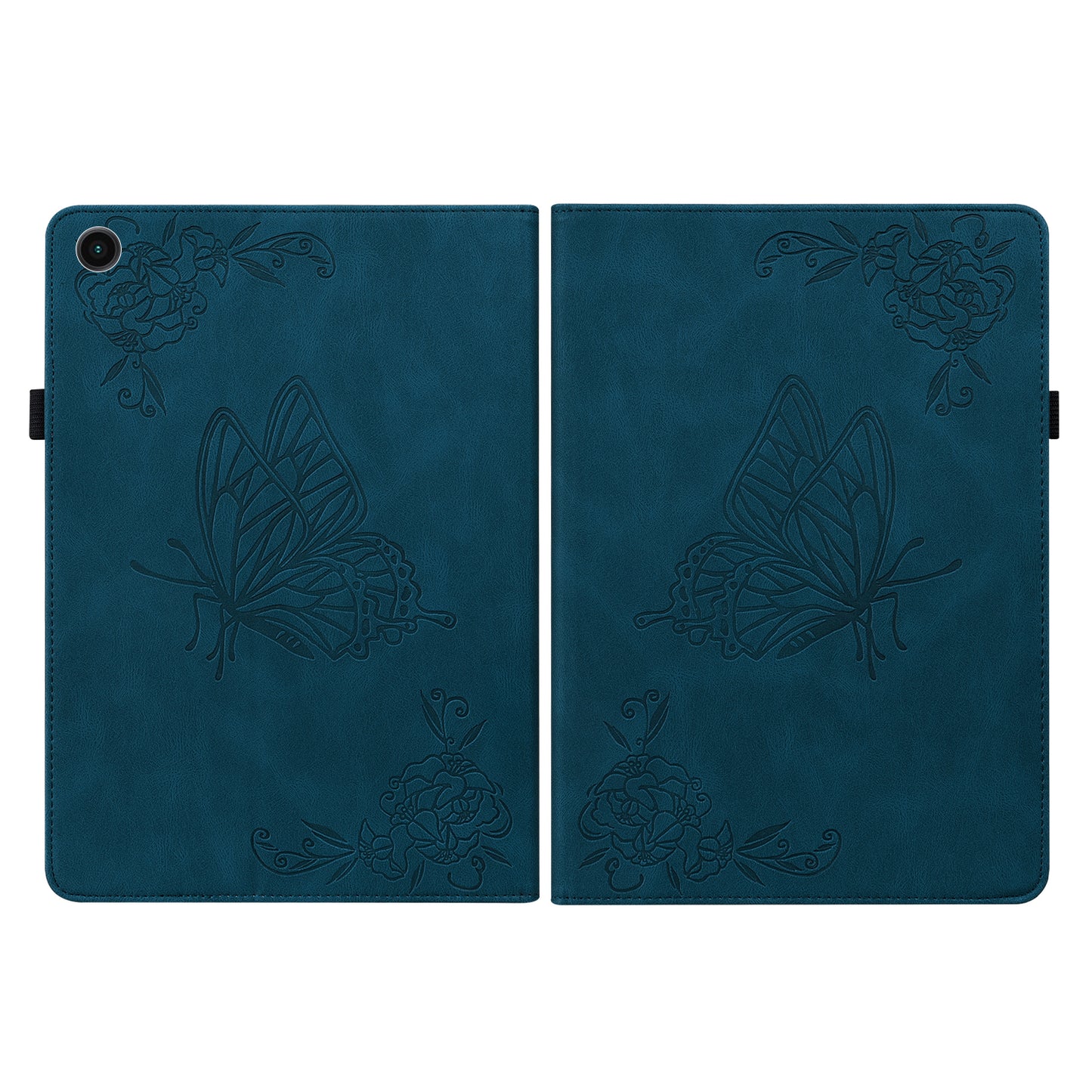 For Samsung Galaxy Tab A9+ Card Holder Tablet Case PU Leather Butterfly Flower Imprinted Stand Cover