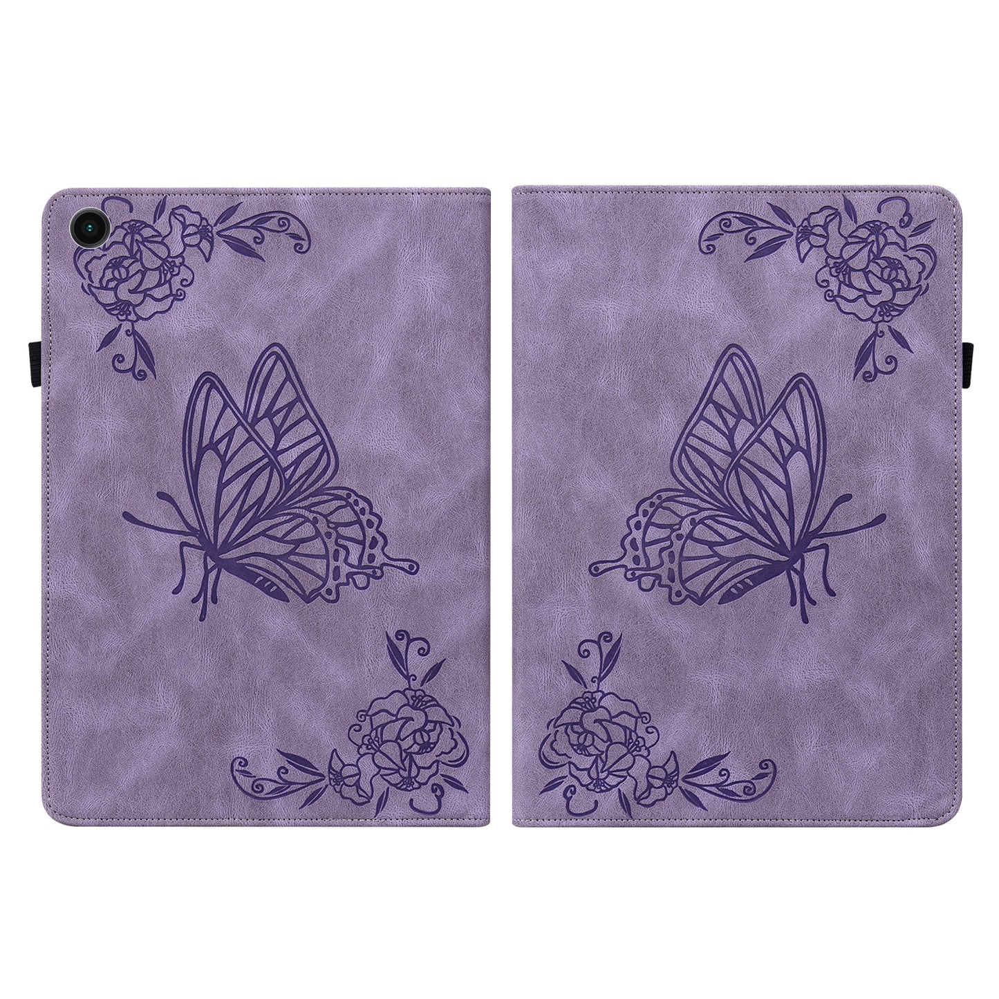 For Samsung Galaxy Tab A9+ Card Holder Tablet Case PU Leather Butterfly Flower Imprinted Stand Cover
