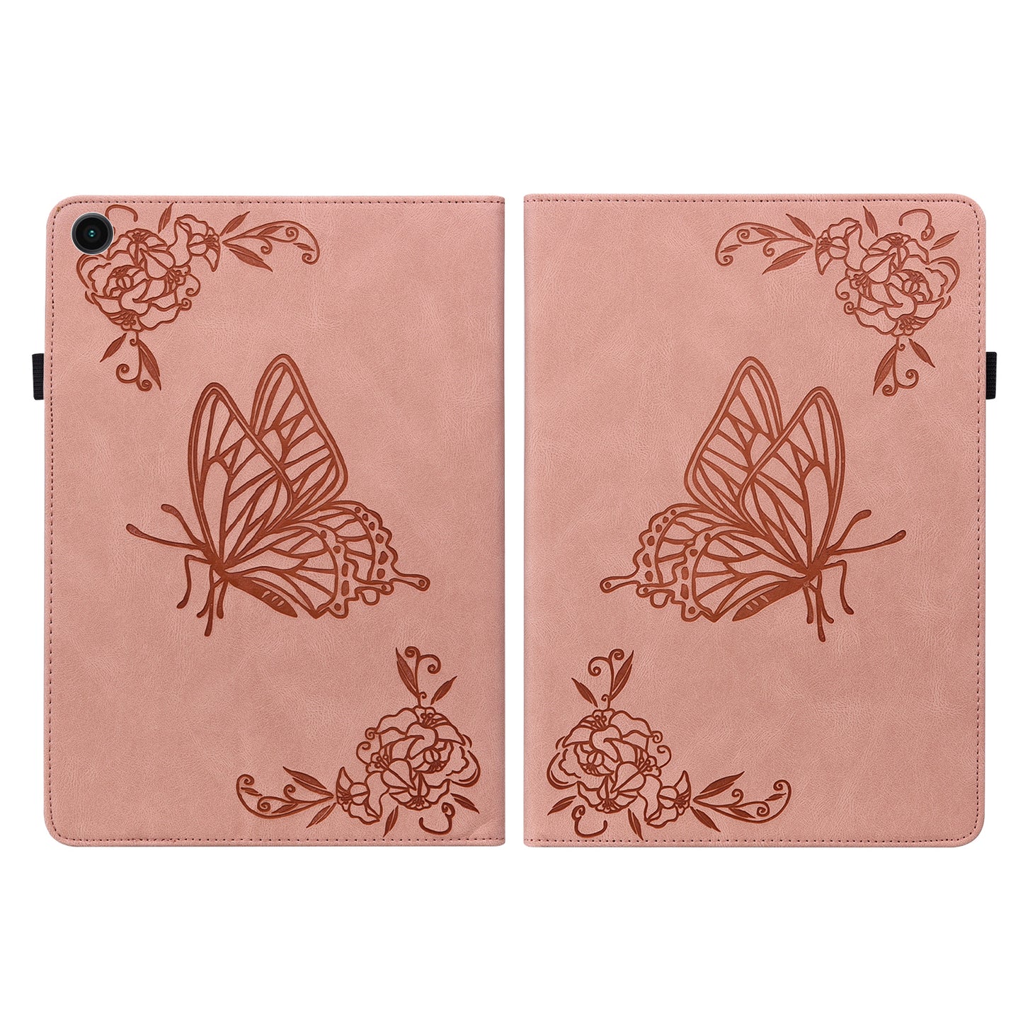 For Samsung Galaxy Tab A9+ Card Holder Tablet Case PU Leather Butterfly Flower Imprinted Stand Cover
