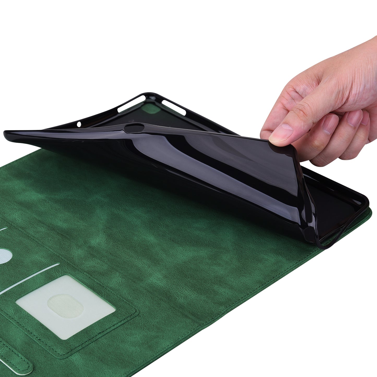 Anti-drop Tablet Case for Nokia T20 PU Leather Butterfly Flower Imprinted Card Holder Stand Cover