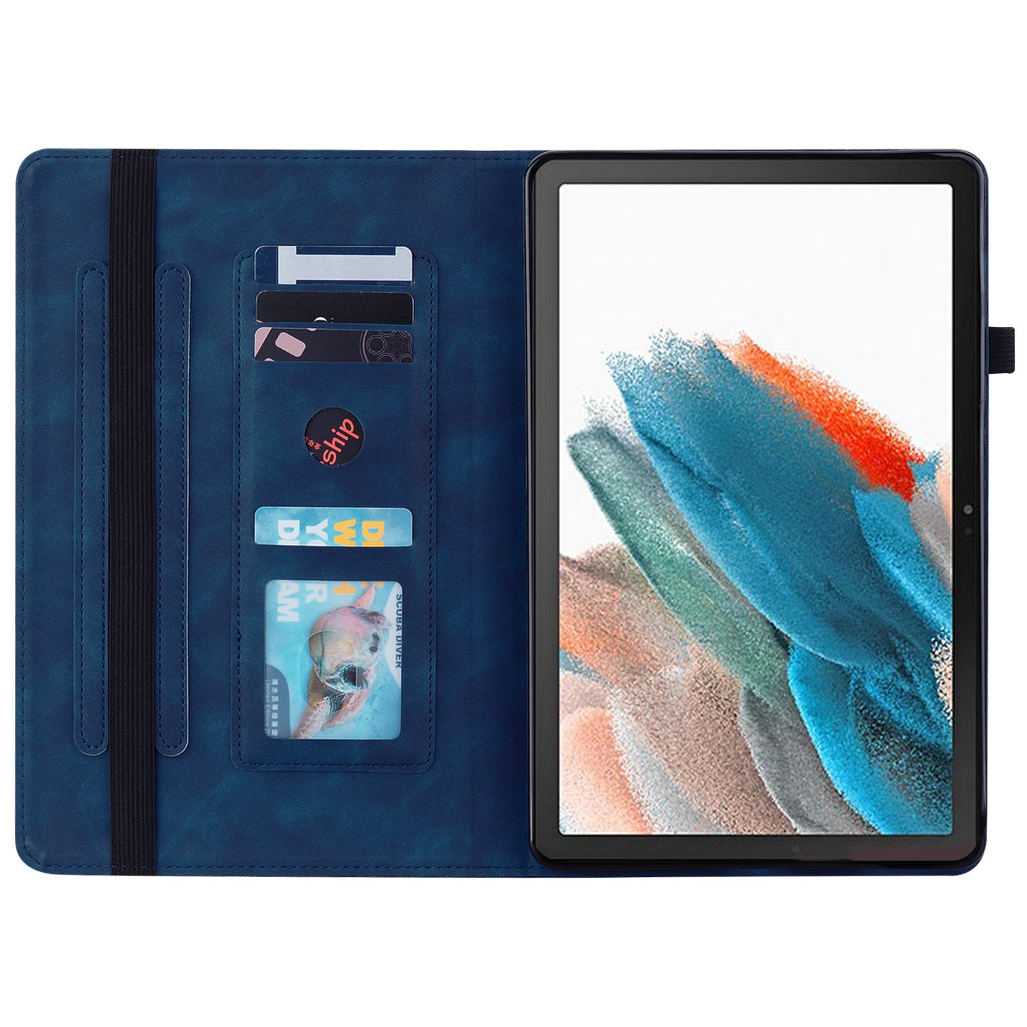 For Samsung Galaxy Tab A9+ PU Leather Tablet Case Zipper Pocket Tablet Cover with Stand