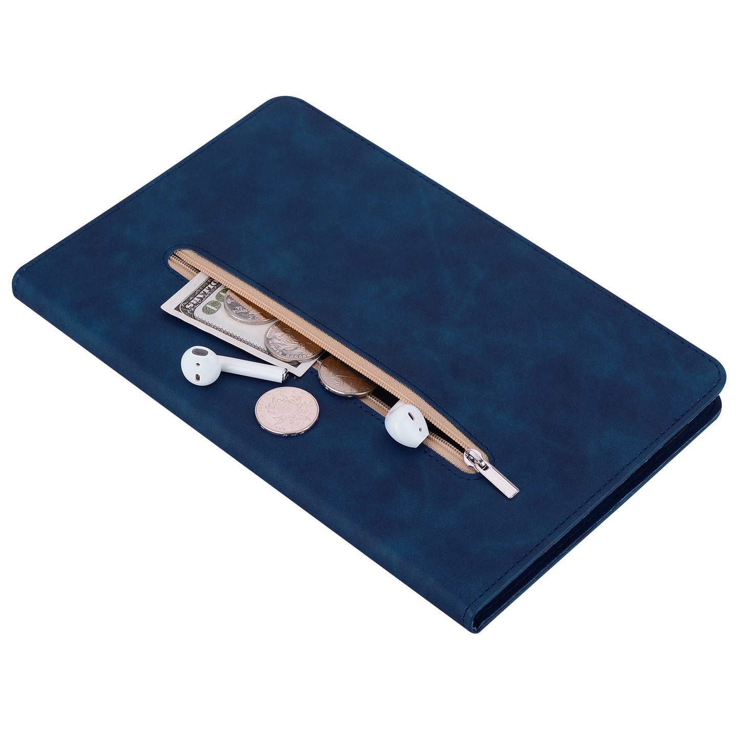 For Samsung Galaxy Tab A9+ PU Leather Tablet Case Zipper Pocket Tablet Cover with Stand