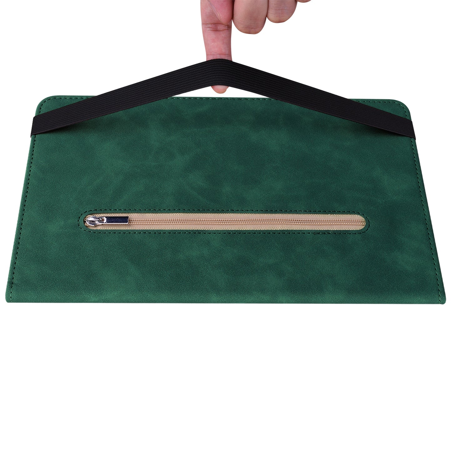 For Samsung Galaxy Tab A9+ PU Leather Tablet Case Zipper Pocket Tablet Cover with Stand