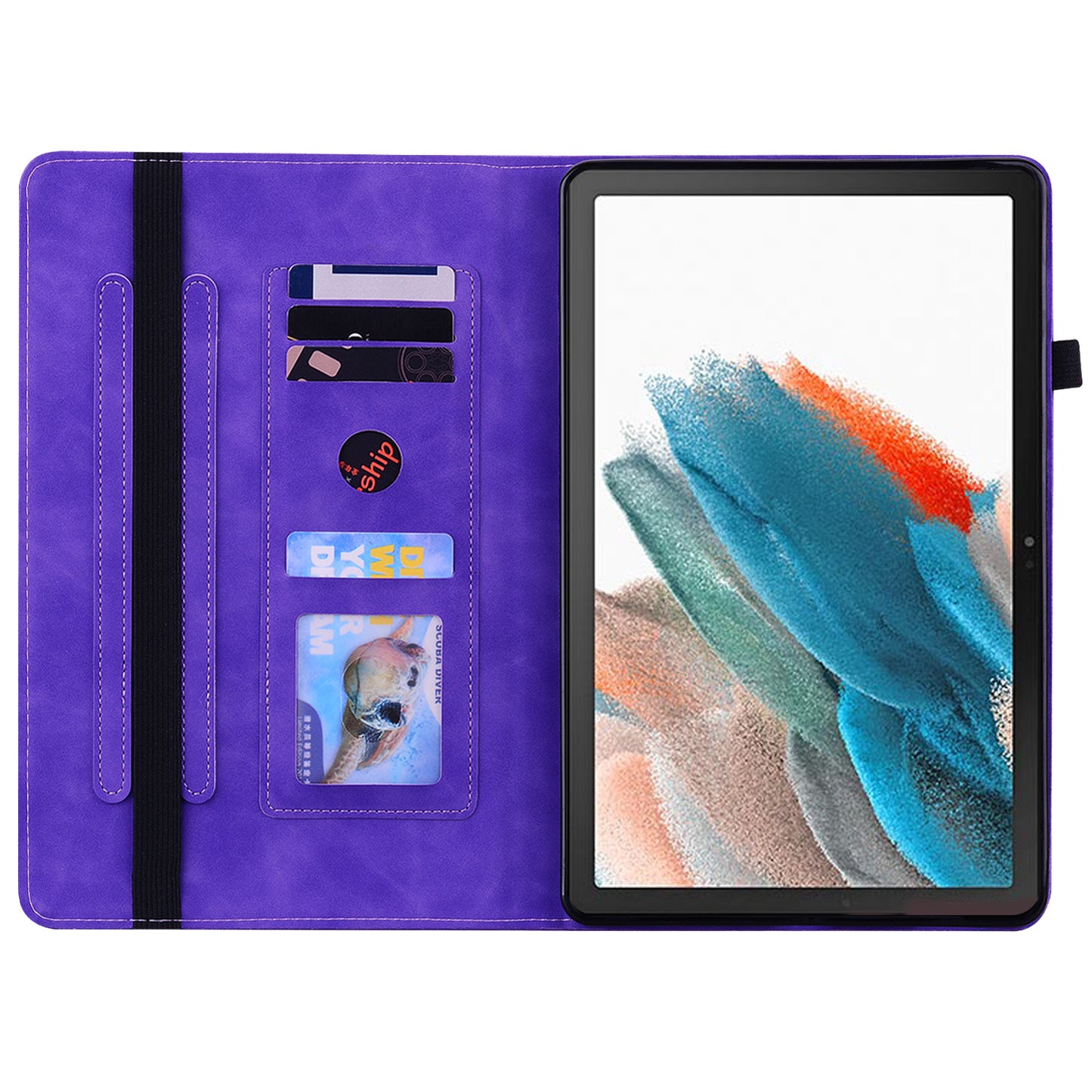 For Samsung Galaxy Tab A9+ PU Leather Tablet Case Zipper Pocket Tablet Cover with Stand