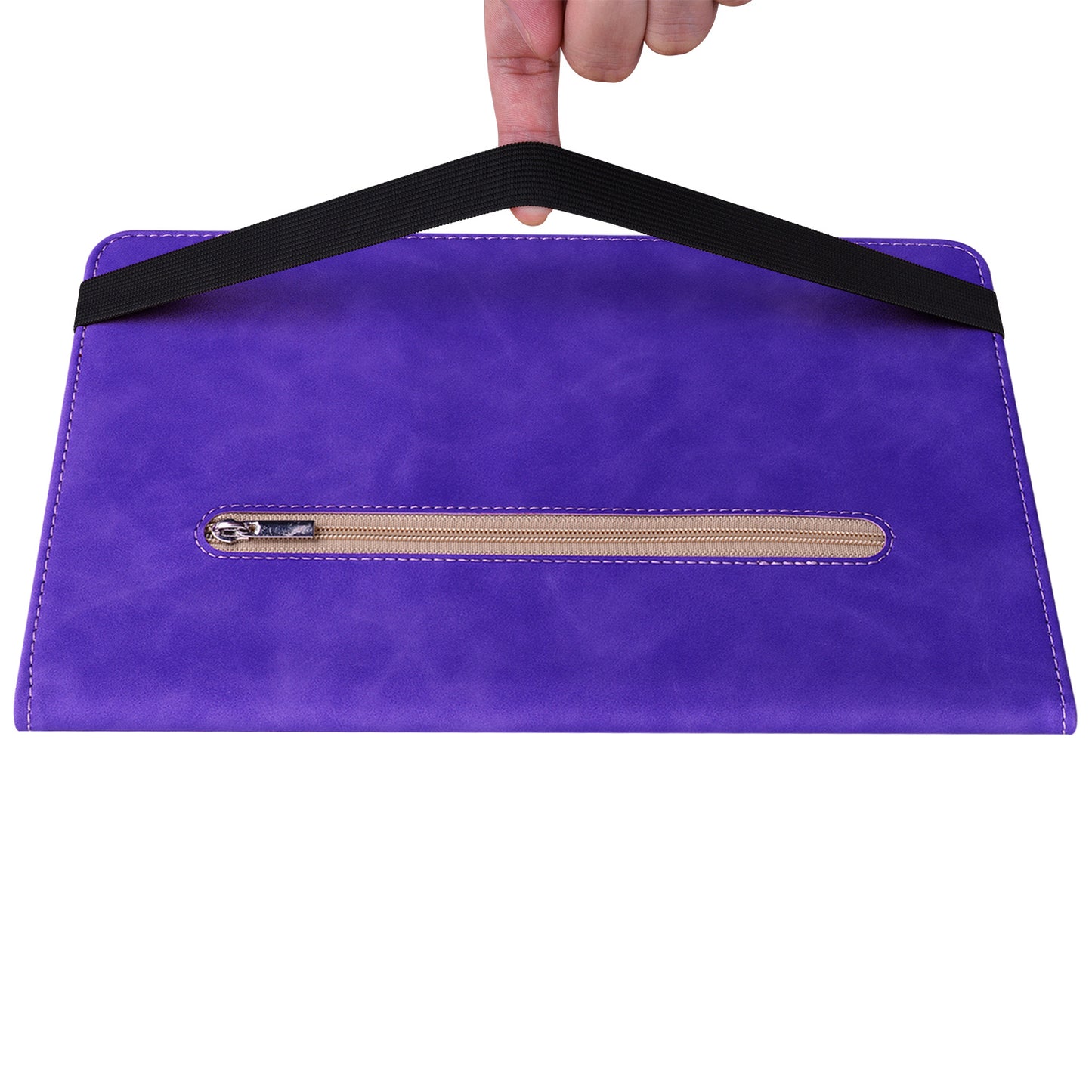 For Samsung Galaxy Tab A9+ PU Leather Tablet Case Zipper Pocket Tablet Cover with Stand