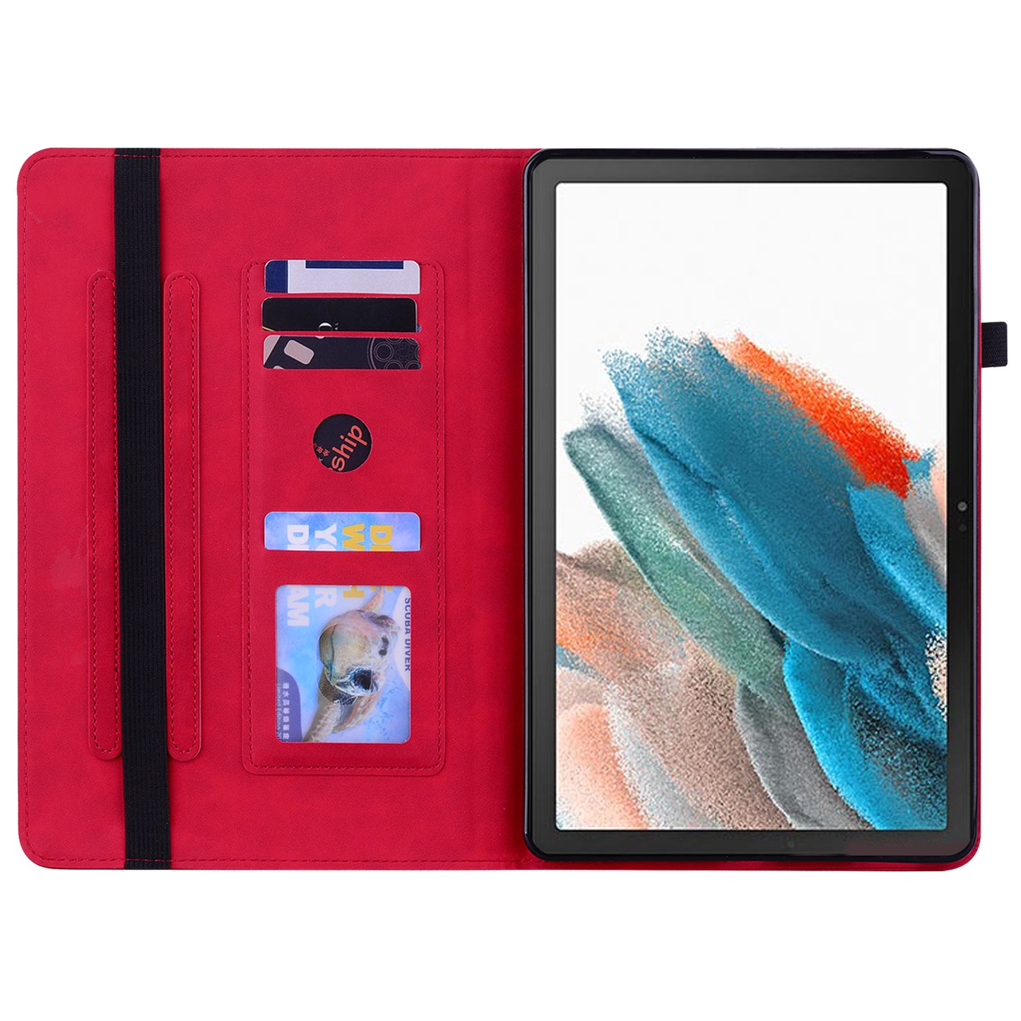 For Samsung Galaxy Tab A9+ PU Leather Tablet Case Zipper Pocket Tablet Cover with Stand